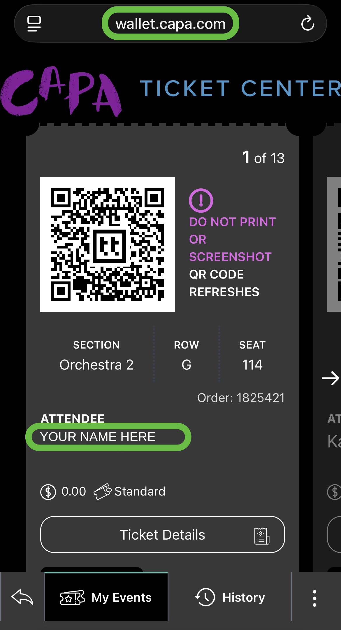 Legitimate Ticket